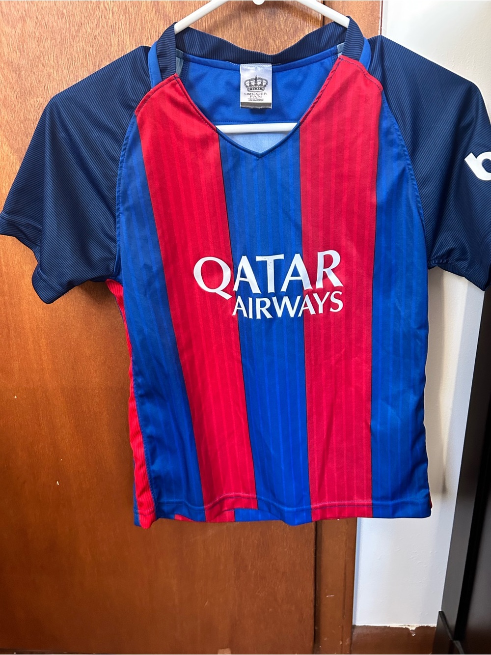 Kids Qatar Airways Football Jersey - Blue & Red
